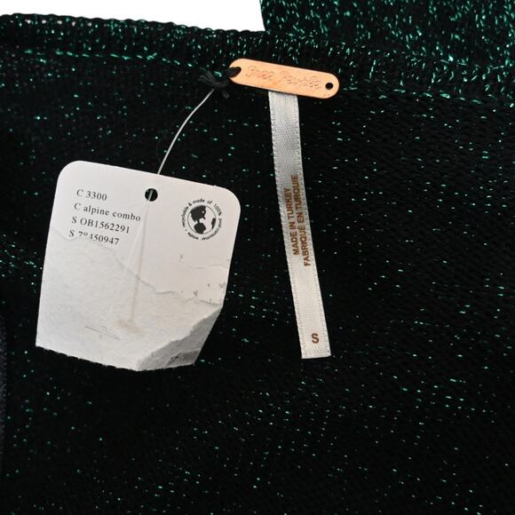 Free People Womens S Emmaline Metallic Cardigan Alpine Green Combo NEW - Picture 9 of 11